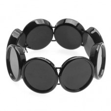 Support Bracelet Élastique Noir pour Cabochon 25mm pour la Création de Bijoux Fantaisie - DIY