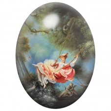 Cabochon en Verre Illustré Les Hasards Heureux de l’Escarpolette 13x18, 18x25 ou 30x40mm pour la Création de Bijoux Fantaisie - 