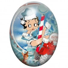 Cabochon en Verre Illustré Betty Boop au Pôle Nord 13x18, 18x25 ou 30x40mm pour la Création de Bijoux Fantaisie - DIY