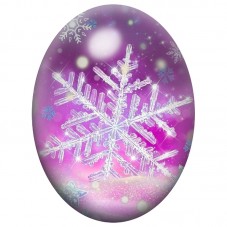 Cabochon en Verre Illustré Grand Flocon Cristallin Violet 13x18, 18x25 ou 30x40mm pour la Création de Bijoux Fantaisie - DIY