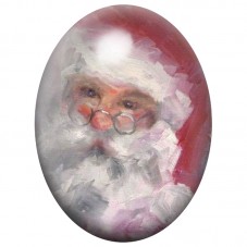 Cabochon en Verre Illustré Portrait Aquarelle du Père Noël 13x18, 18x25 ou 30x40mm pour la Création de Bijoux Fantaisie - DIY