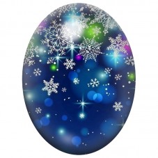 Cabochon en Verre Illustré Flocons Multicolores sur Fond Bleu Nuit 13x18, 18x25 ou 30x40mm pour la Création de Bijoux Fantaisie 