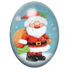 Cabochon en Verre Illustré Père Noël avec une Lettre 13x18, 18x25 ou 30x40mm pour la Création de Bijoux Fantaisie - DIY