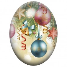 Cabochon en Verre Illustré Boules et Cloches de Noël Pastel 13x18, 18x25 ou 30x40mm pour la Création de Bijoux Fantaisie - DIY