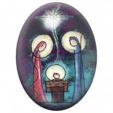 Cabochon en Verre Illustré Nativité sous l’Étoile 13x18, 18x25 ou 30x40mm pour la Création de Bijoux Fantaisie - DIY