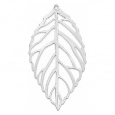 10 Breloques Feuille Filigrane Argenté 25.5x14mm pour la Création de Bijoux Fantaisie - DIY