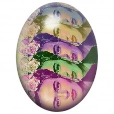 Cabochon en Verre Illustré Frida Kahlo Collage Multicolore 13x18, 18x25 ou 30x40mm pour la Création de Bijoux Fantaisie - DIY