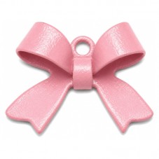 2 Breloques Noeud Rose Email 10.5x15mm pour la Création de Bijoux Fantaisie - DIY