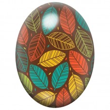 Cabochon en Verre Illustré Feuilles Graphiques Multicolores 13x18, 18x25 ou 30x40mm pour la Création de Bijoux Fantaisie - DIY
