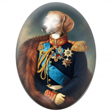 Cabochon en Verre Illustré Beagle Général aux Médailles d’Honneur 13x18, 18x25 ou 30x40mm pour la Création de Bijoux Fantaisie
