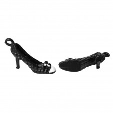 2 Breloques Chaussure à Talon Noir et Blanc