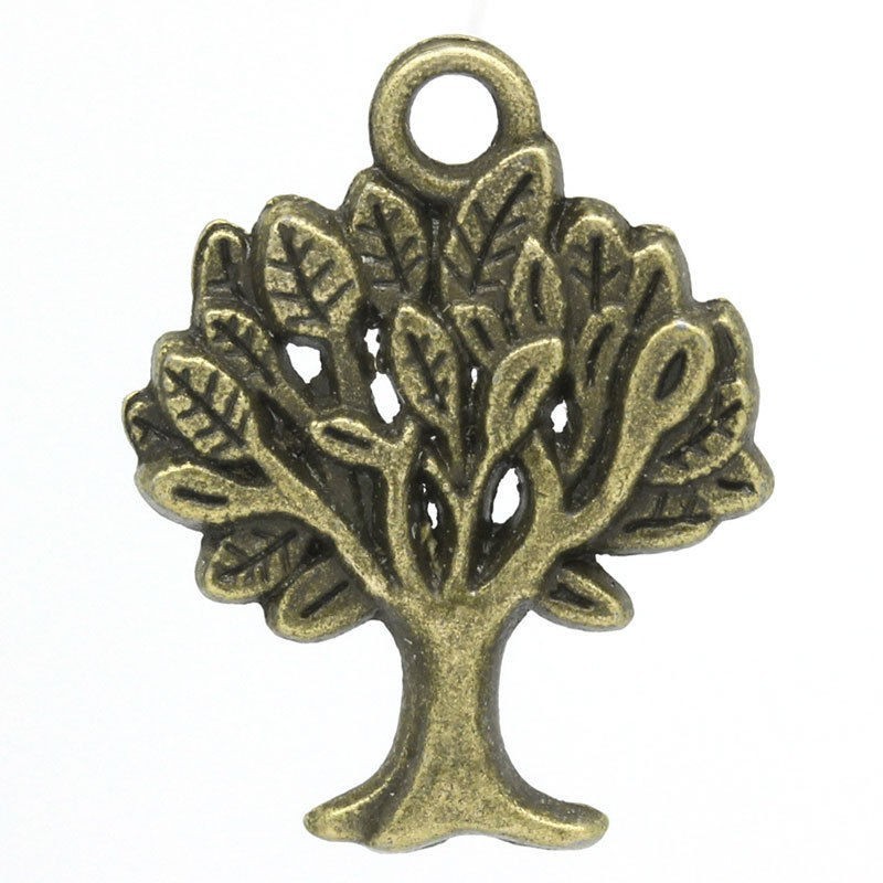 5 Breloques Arbre Bronze 22x17mm