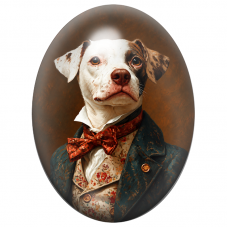 Cabochon en Verre Illustré Chien Gentleman au Gilet Fleuri 13x18, 18x25 ou 30x40mm pour la Création de Bijoux Fantaisie – DIY