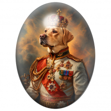 Cabochon en Verre Illustré Labrador Roi en Uniforme d’Apparat 13x18, 18x25 ou 30x40mm pour la Création de Bijoux Fantaisie – DIY