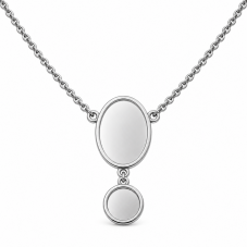 Collier pour Cabochon 18x25 et 12mm Chaîne 1,8x1,5mm en Acier Inoxydable Argenté - 64cm Long pour la Création de Bijoux Fantaisi