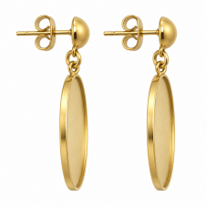 1 Paire de Supports de Boucles d’Oreilles en Acier Inoxydable Doré pour Cabochon 20mm