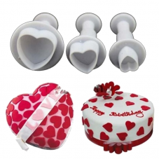 3 Emporte-Pièces Coeur avec Ejecteur Pâtisserie Fimo pour la Création de Bijoux Fantaisie - DIY