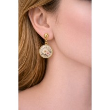 1 Paire de Supports de Boucles d’Oreilles en Acier Inoxydable Doré pour Cabochon 20mm
