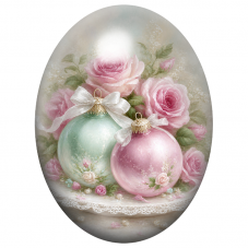 Cabochon en Verre Illustré Boules Pastel dans un Bouquet de Roses 13x18, 18x25 ou 30x40mm pour la Création de Bijoux Fantaisie -