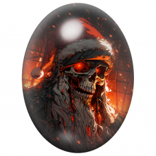 Cabochon en Verre Illustré Père Noël Squelette aux Yeux de Feu 13x18, 18x25 ou 30x40mm pour la Création de Bijoux Fantaisie - DI