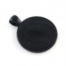 Support Pendentif Noir pour Cabochon 25mm