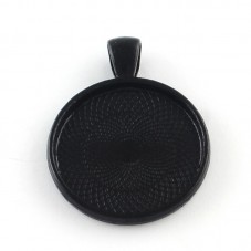 Support Pendentif Noir pour Cabochon 25mm pour la Création de Bijoux Fantaisie - DIY