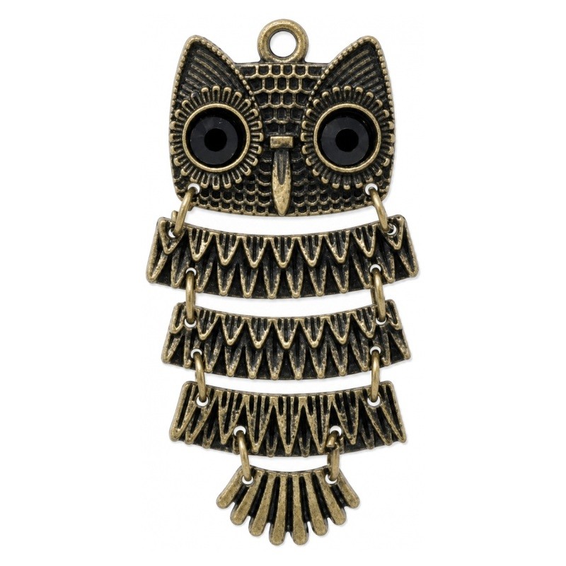 Grande Breloque Hibou Bronze 4.9x2.6cm