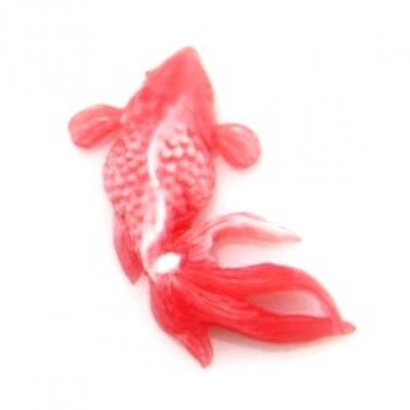 Cabochon en Relief Poisson Rouge en Résine 24mm