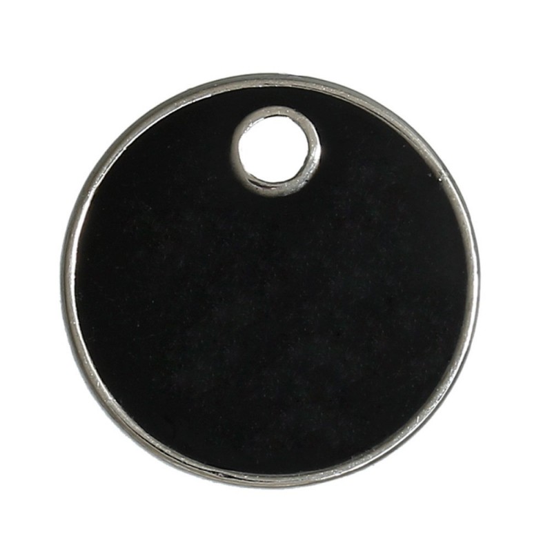 2 Breloques Sequin Email Noir 16mm