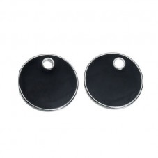 2 Breloques Sequin Email Noir 16mm