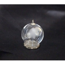 Globe en Verre avec Socle et Attache Argentés 20x15mm