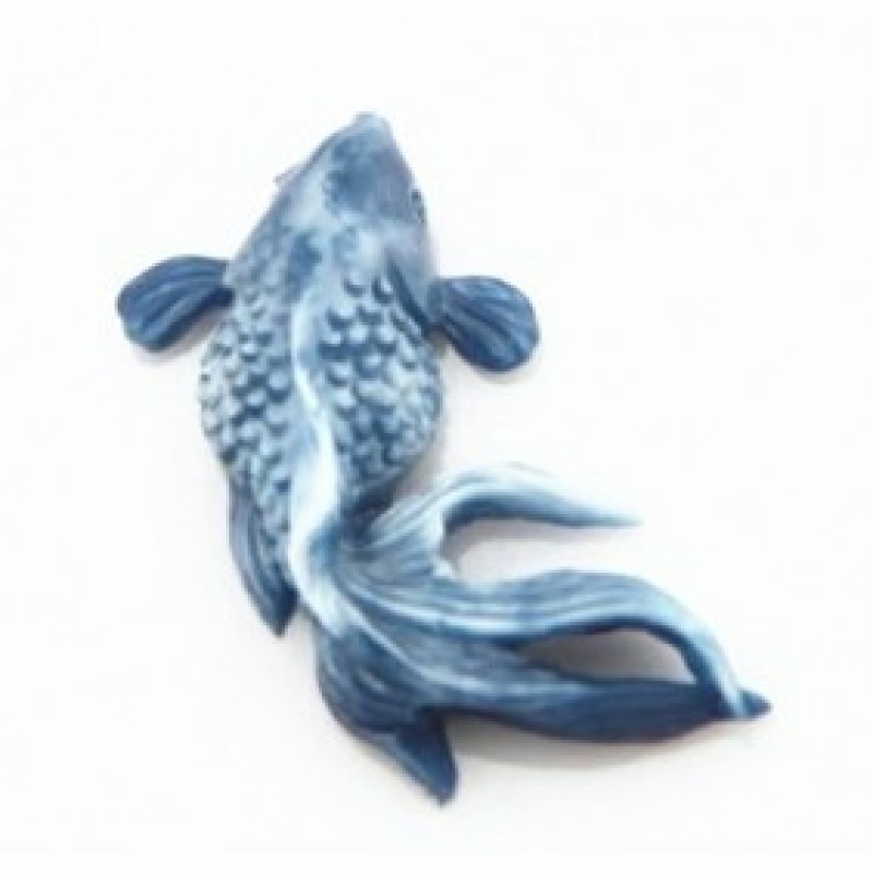 Cabochon en Relief Poisson Bleu en Résine 24mm