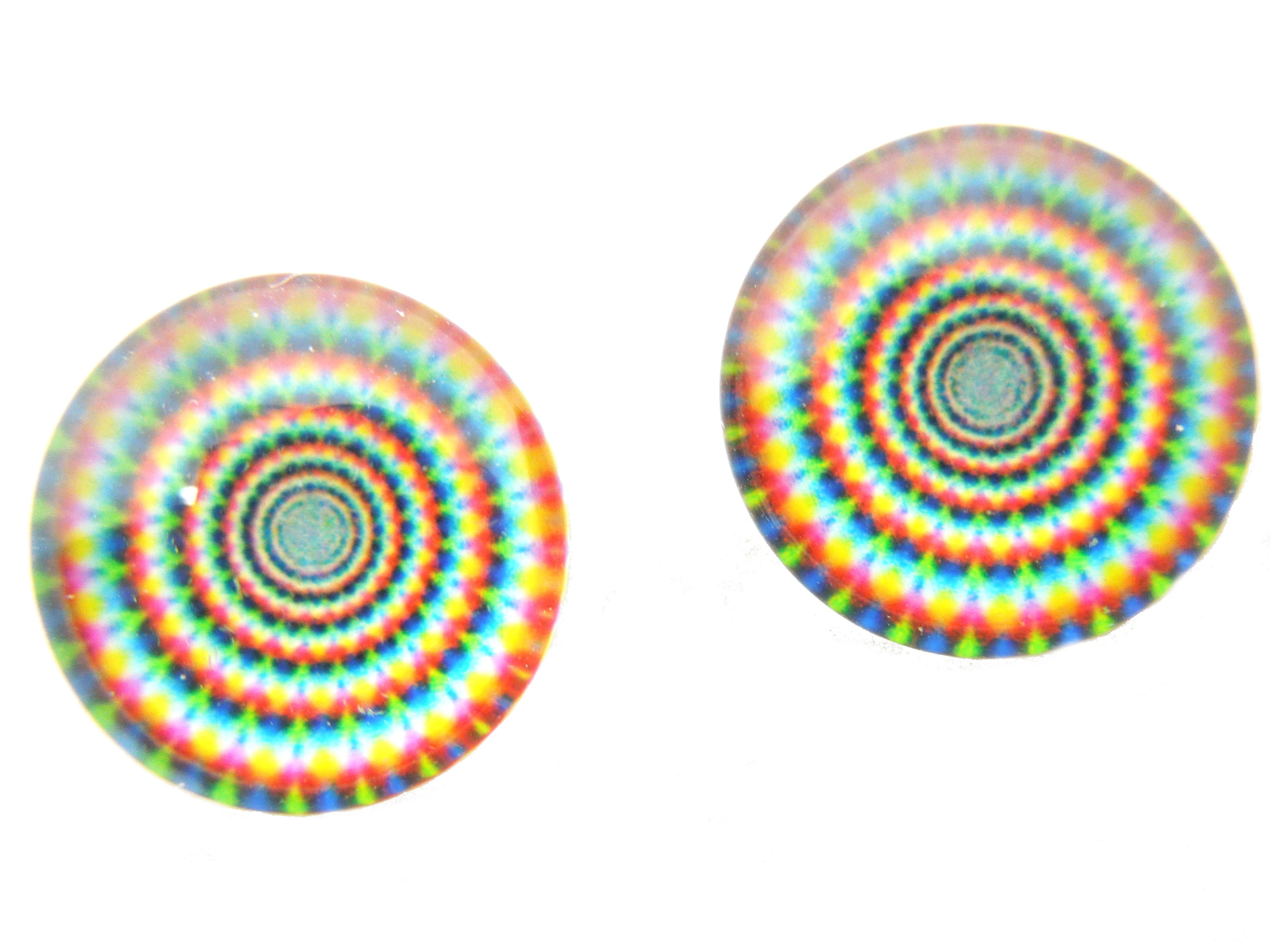 2 Cabochons en Verre Illustrés Fantaisie 12mm