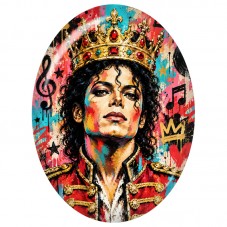 Cabochon en Verre Illustré Michael Jackson Couronné Street Art 13x18, 18x25 ou 30x40mm pour la Création de Bijoux Fantaisie - DI