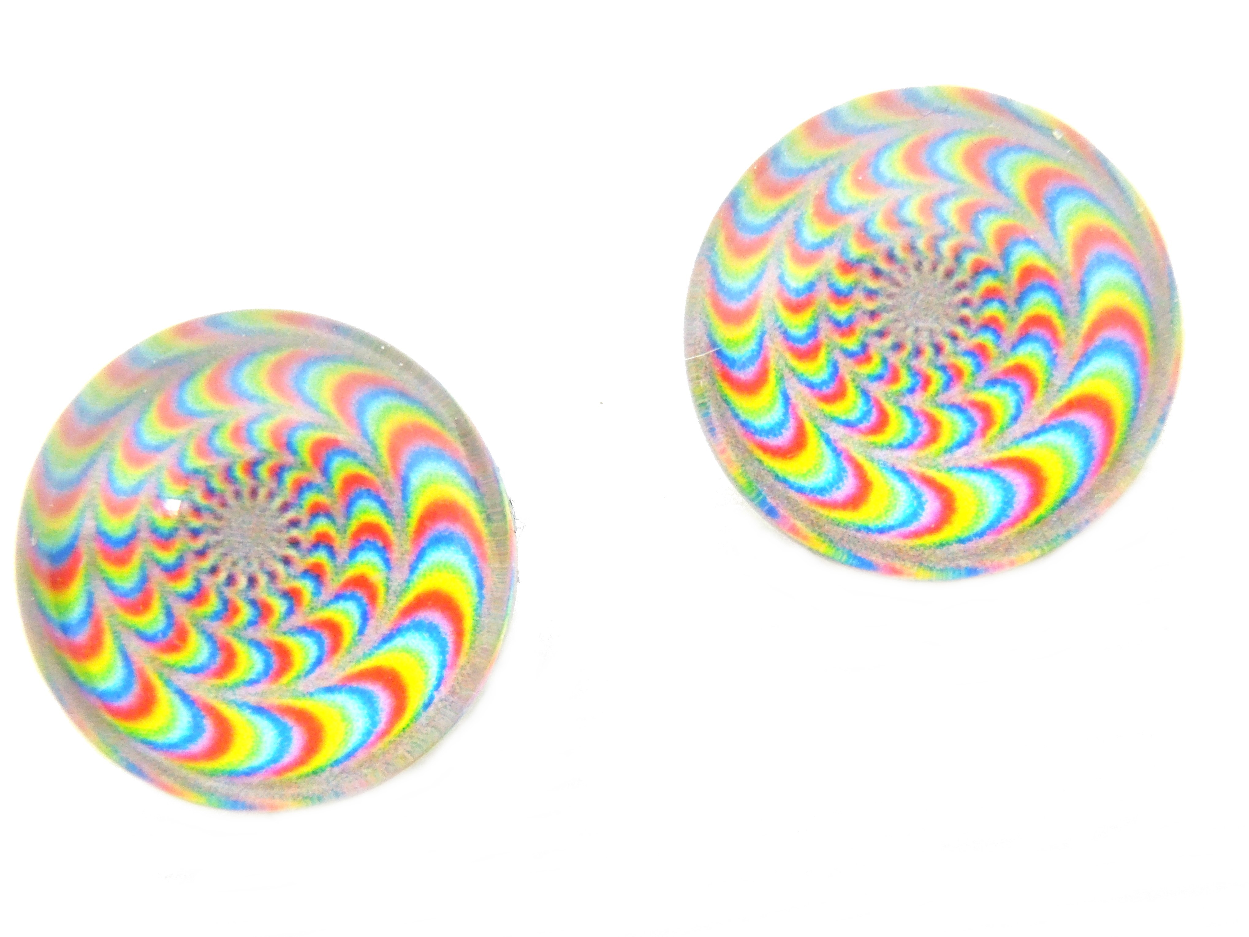 2 Cabochons en Verre Illustrés Fantaisie 12mm