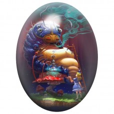 Cabochon en Verre Illustré Grande Chenille au Narguilé 13x18, 18x25 ou 30x40mm pour la Création de Bijoux Fantaisie - DIY
