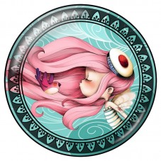 Cabochon en Verre Illustré Petite Sirène Rose Endormie 12 à 25mm pour la Création de Bijoux Fantaisie - DIY