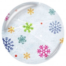 Cabochon en Verre Illustré Flocons Multicolores sur Neige 12 à 25mm pour la Création de Bijoux Fantaisie - DIY