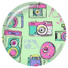 Cabochon en Verre Illustré Appareils Photo Rétro Pastel 12 à 25mm pour la Création de Bijoux Fantaisie - DIY