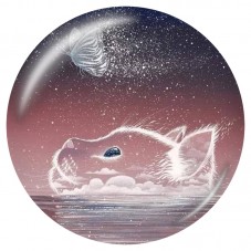 Cabochon en Verre Illustré Chat Blanc Endormi au Papillon 12 à 25mm pour la Création de Bijoux Fantaisie - DIY