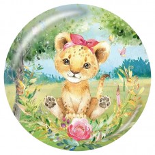 Cabochon en Verre Illustré Lionceau 12 à 25mm pour la Création de Bijoux Fantaisie - DIY
