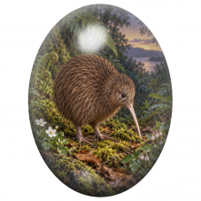 Cabochon en Verre Illustré Kiwi dans la Forêt de Fougères 13x18, 18x25 ou 30x40mm pour la Création de Bijoux Fantaisie - DIY