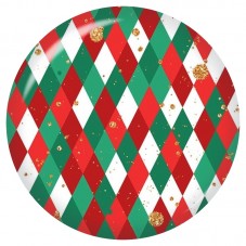 Cabochon en Verre Illustré Losanges de Noël Rouges et Verts 12 à 25mm pour la Création de Bijoux Fantaisie - DIY