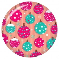 Cabochon en Verre Illustré Boules de Noël Multicolores 12 à 25mm pour la Création de Bijoux Fantaisie - DIY