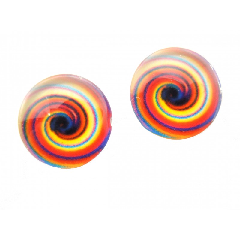 2 Cabochons en Verre Illustrés Fantaisie Tourbillon 12mm