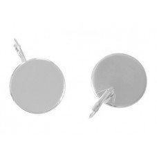 1 Paire de Support Boucle d'Oreille Dormeuse Argentée pour Cabochon 18mm  pour la Création de Bijoux Fantaisie - DIY