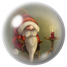 Cabochon en Verre Illustré Gnome de Noël à la Bougie 12 à 25mm pour la Création de Bijoux Fantaisie - DIY
