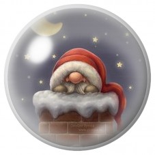 Cabochon en Verre Illustré Père Noël Endormi sur la Cheminée 12 à 25mm pour la Création de Bijoux Fantaisie - DIY