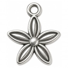 10 Breloques Fleurs Argentées 13.5x10.5mm pour la Création de Bijoux Fantaisie - DIY