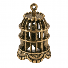 Breloque Cage à Oiseau Bronze Antique 42x22mm pour la Création de Bijoux Fantaisie - DIY